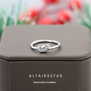 S925 Sterling Silber Liebe Knoten Ring, Silber Schmuck Ring