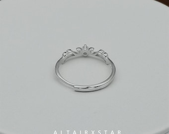 S925 sterlingzilveren ring met engelenvleugels stel voor dames, verstelbare open ring