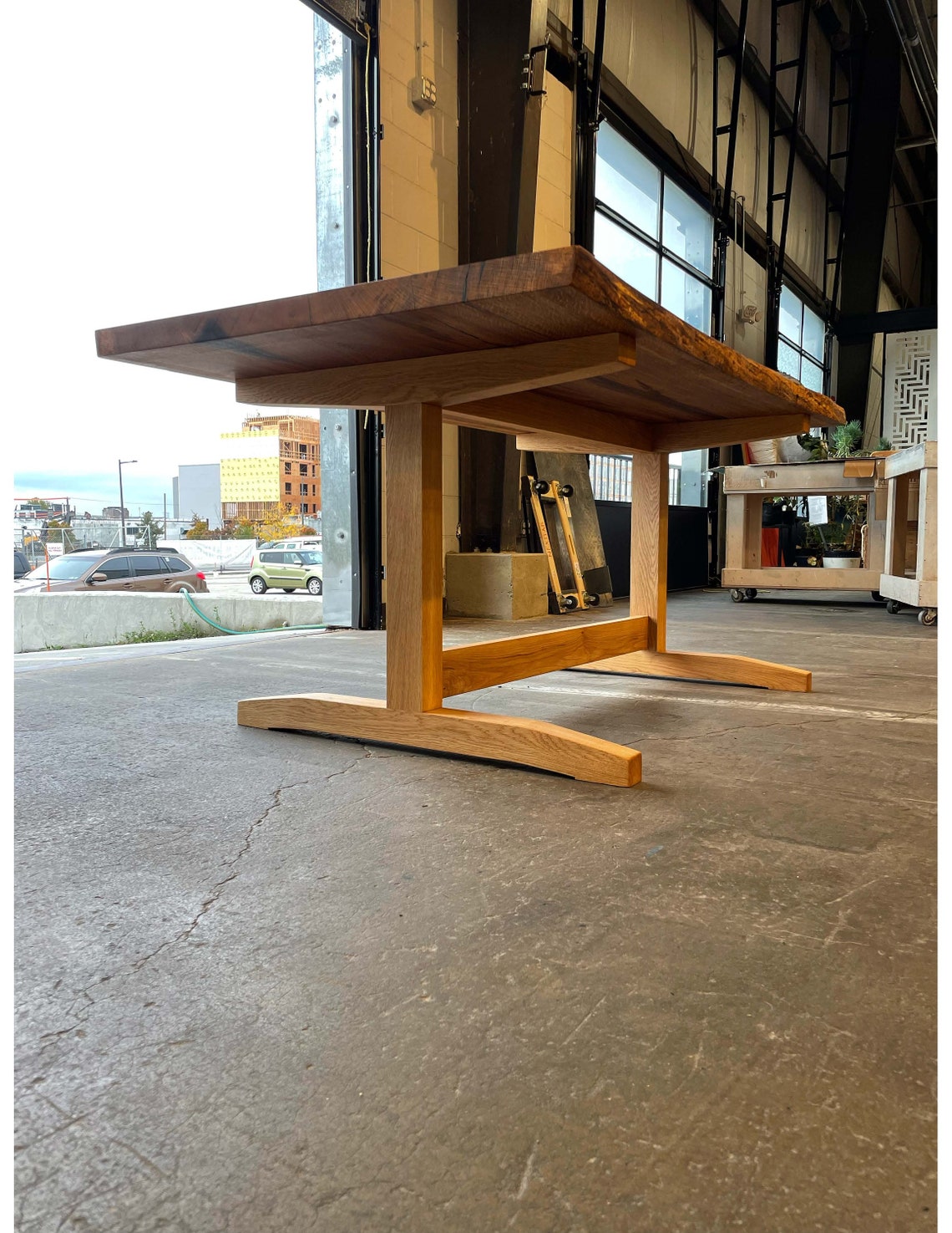 White Oak Trestle Table Etsy