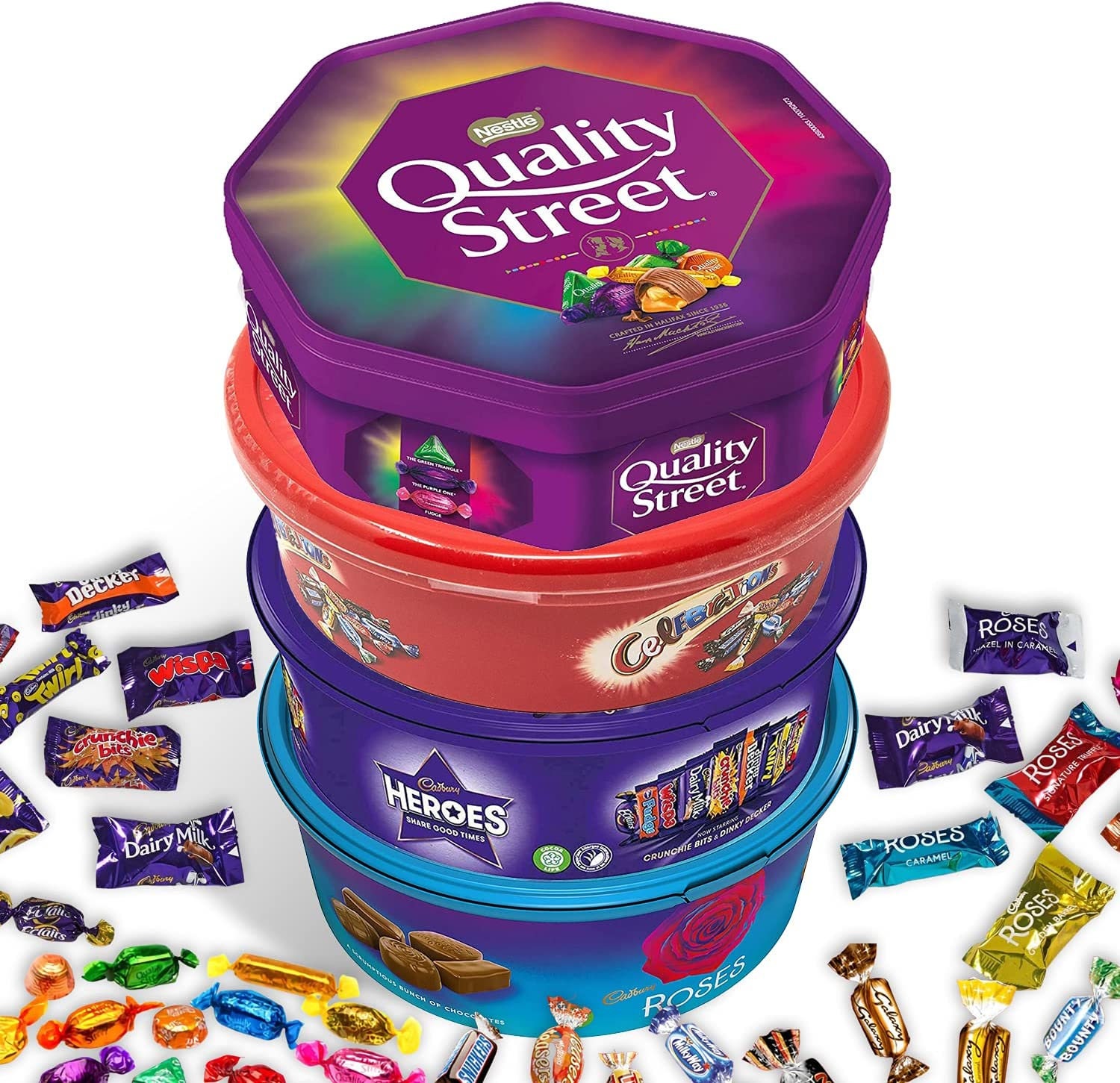 4 X Christmas Chocolates Variety Tubs Roses Quality Street Etsy Australia