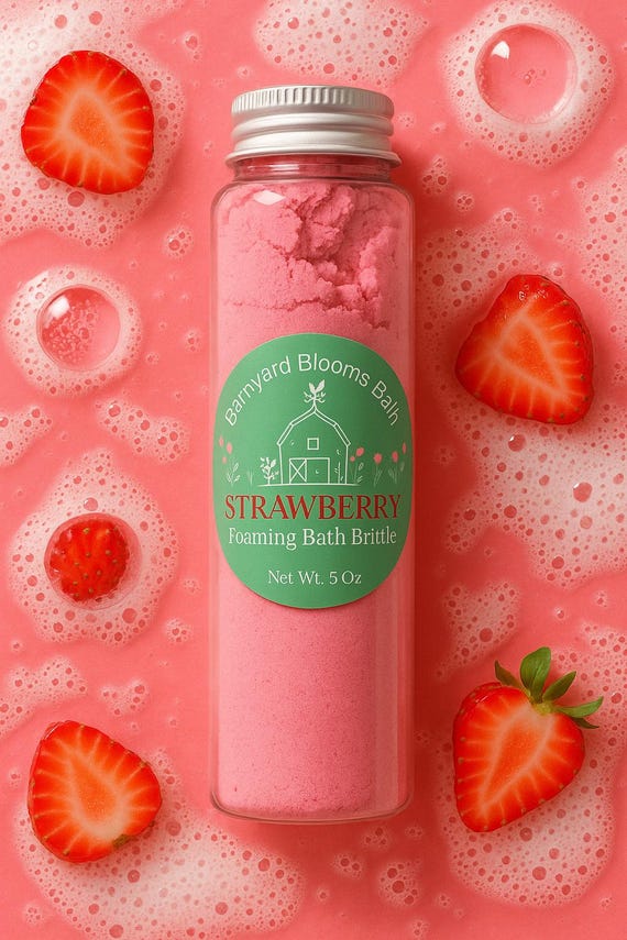 Foaming Strawberry Bath Brittle