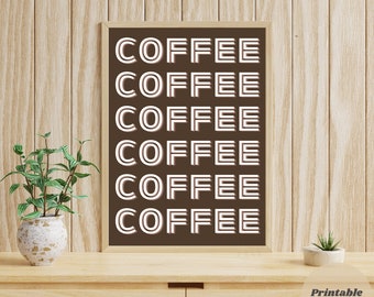 Coffee Print, Typographic Wall Art, Modern Wall Decor, Modern Typography, Kitchen Wall Art, Coffee Print, Kitchen Art, Coffee Typography