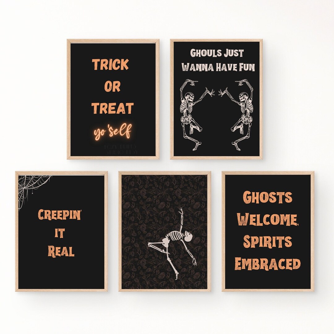 Halloween Set of Six Prints, Halloween Wall Art, Halloween Decoration ...