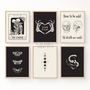 Halloween Set of Six Prints, Halloween Wall Art, Vintage Halloween ...