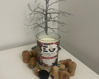 Edinburgh Gin Bottle Candle Scented Floral Upcycled Gin Bottle Candle for Gin Lovers Gifts