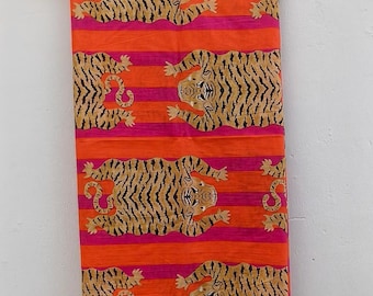 Pareo de algodón con estampado de tigre, ideal para la playa, como prenda para cubrirse el traje de baño, ligero o como bufanda de verano.