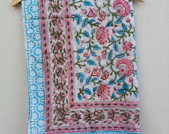 Sarong de algodón con estampado a mano, pareo floral para la playa, bufanda tipo pareo indio, pañuelo para la playa.