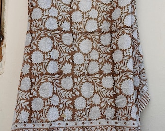 Indian Hand Block Print Cotton Sarong : Scarf Shawl Beach Wrap Pareo Swimwear Cover Up