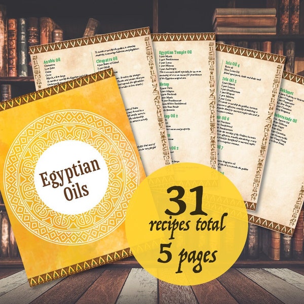 31 Egyptian Magic Oil Recipes for Rituals, Perfume Kemetic Pharaoh Arabic Pagan Witch Magic Wicca Spell Osiris Isis Anubis Bast Horus Sekmet