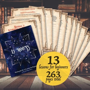 Witchcraft 101: 13 Lessons, 263 Pages Digital Download, Green Meditation Witchcraft Baby Witch Magic Wicca Sabbat Grimoire Book of Shadows