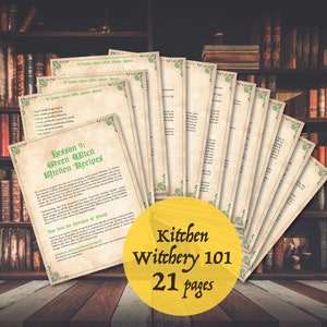 Sorcellerie verte 101 : 9e leçon, introduction à la sorcellerie de la cuisine, 21 pages en téléchargement numérique sorcellerie bébé sorcière magique Wicca herboristerie grimoire