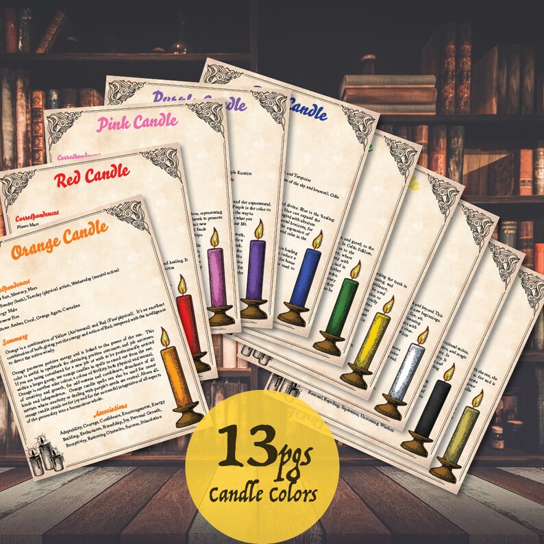 Candle Magic Guide PDF Printable Download, House Hearth Pagan Witch ...