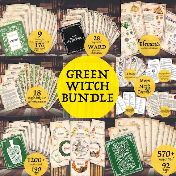 Green Witch Bundle: Lessons, Oils, Incense Recipes (PDF Download)