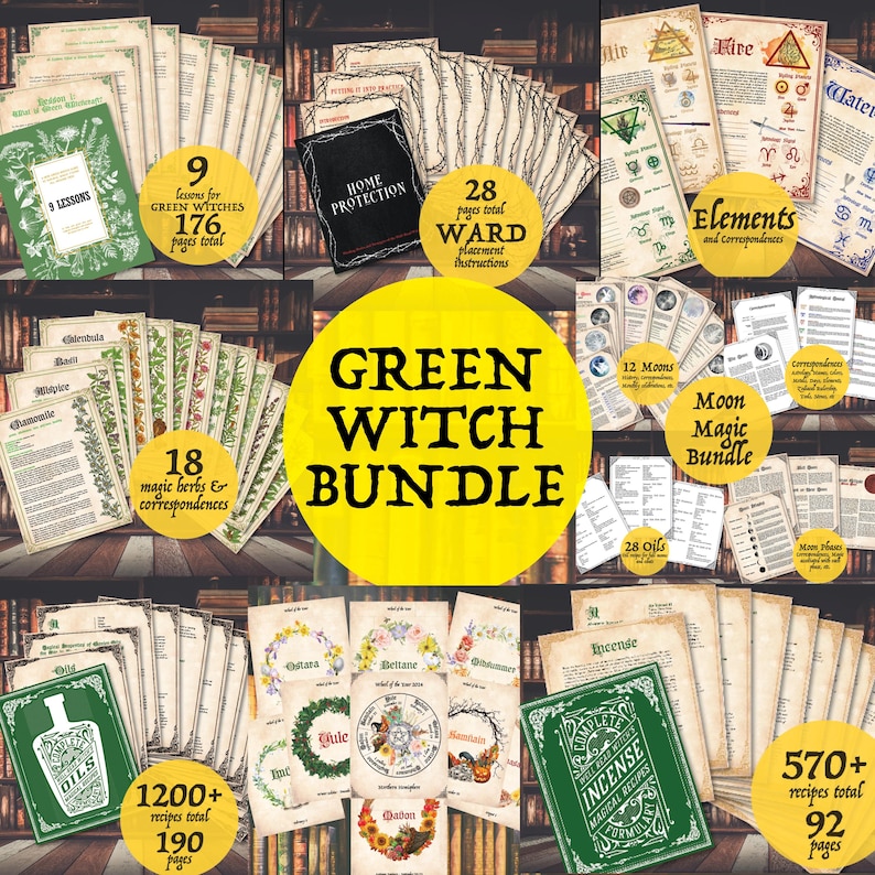 Green Witch-paket: Lektioner, oljor, rökelserecept (PDF-nedladdning) bild 1