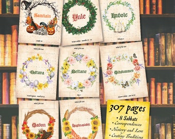 Wheel of The Year Printable Bundle: Sabbat Grimoire Pages (PDF Digital)