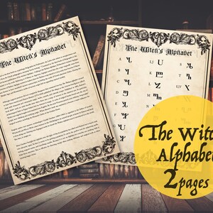 Theban Witch&#39;s Alphabet Printable: Magic Spell Script (PDF Download)