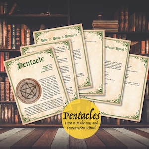 Pentacle 6 Pages Digital Download, Consecration Ritual Altar Plate Bowl Witchcraft Baby Witch Magic Wicca Sabbat Grimoire Book of Shadows