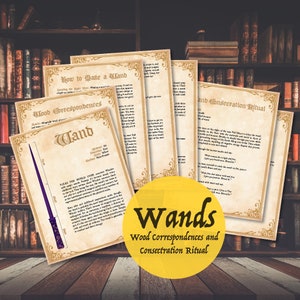 Wands 17 Pages Digital Download, Consecration Ritual Altar Wood Witchcraft Baby Witch Wizard Magic Wicca Sabbat Grimoire Book of Shadows
