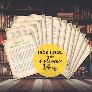 Sorcellerie verte 101 : 3e leçon 4 éléments, 14 pages en téléchargement numérique, sorcellerie bébé sorcière magie Wicca grimoire livre des ombres quatre