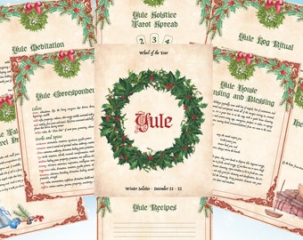 YULE 43 Pages Digital Download, Yule Correspondences, Rituals, Oils, Incense Recipes, Witch Magic Wicca Sabbat Spell Winter Solstice