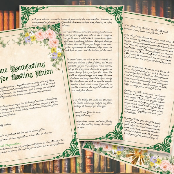 BELTANE Handfasting Ritual Digital Download, House Hearth Broom Closet Baby Witch Magic Wicca Sabbat Spell Pagan Marriage Love