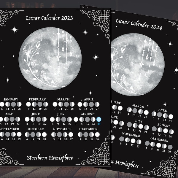 2023 Wicca Lunar Phase Calendar Etsy