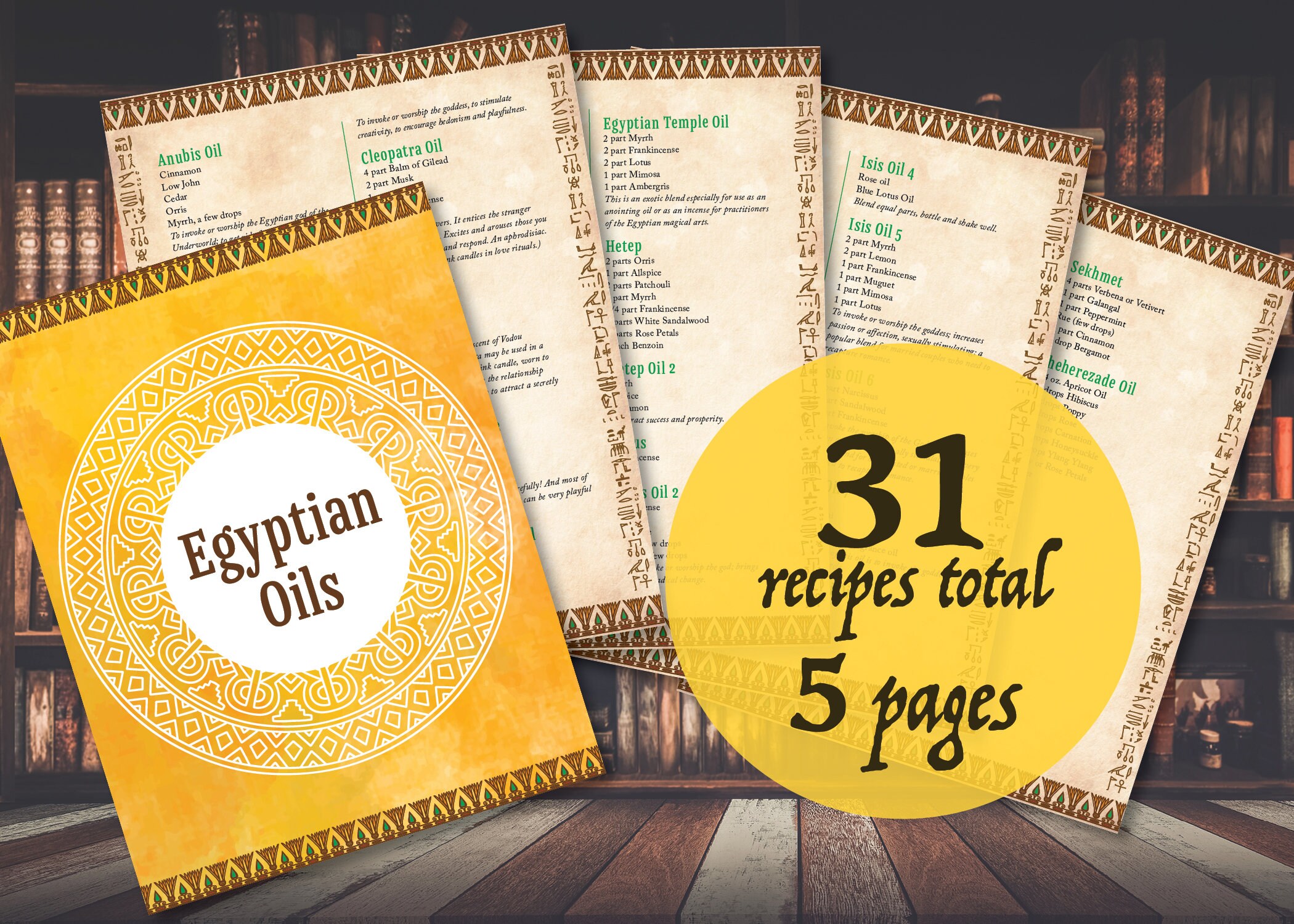 31 Egyptian Magic Oil Recipes for Rituals Perfume Kemetic Etsy