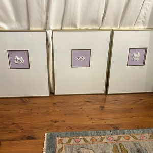 Nursery Intaglios — lavender (rocking horse, carriage and bow)