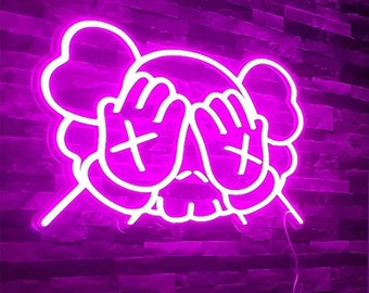 Kaws Neon LED Wall Art Sign - Etsy