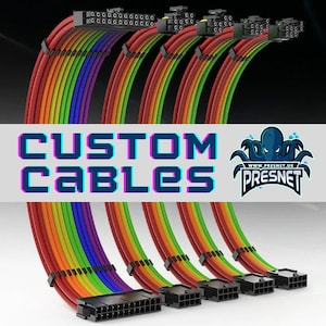 24pin RGB Psu Kabel Verlängerung Netzteil ummanteltes Kabel mit  LED-Beleuchtung