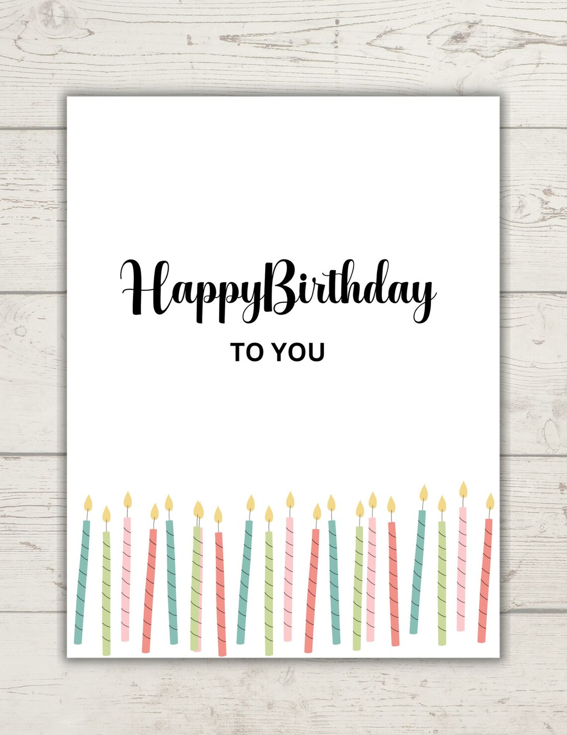 Happy Birthday Printable Card/ Birthday Card Template/ Instant Download ...
