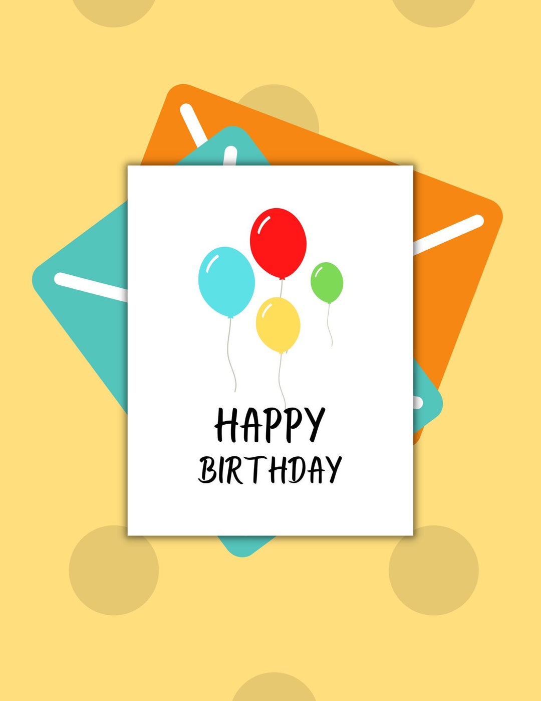 Happy Birthday Printable Card/ Card Template / Printable / Instant ...