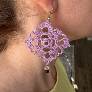 Lace Earrings | Crochet Earrings | Lightweight Earrings | Dangle Earrings | Handmade Jewelry | Fast Shipping From The US