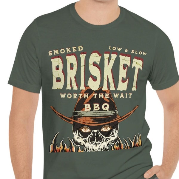 Brisket Worth the Wait, Brisket Tshirt, Brisket Shirt, Pitmaster, Smoke Meat, Grilling Tshirt, Unisex Jersey Short Sleeve Tee