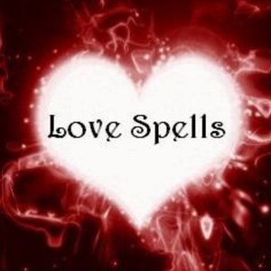 May include: A white heart with the text "Love Spells" in black font, set against a red background with white sparkles.