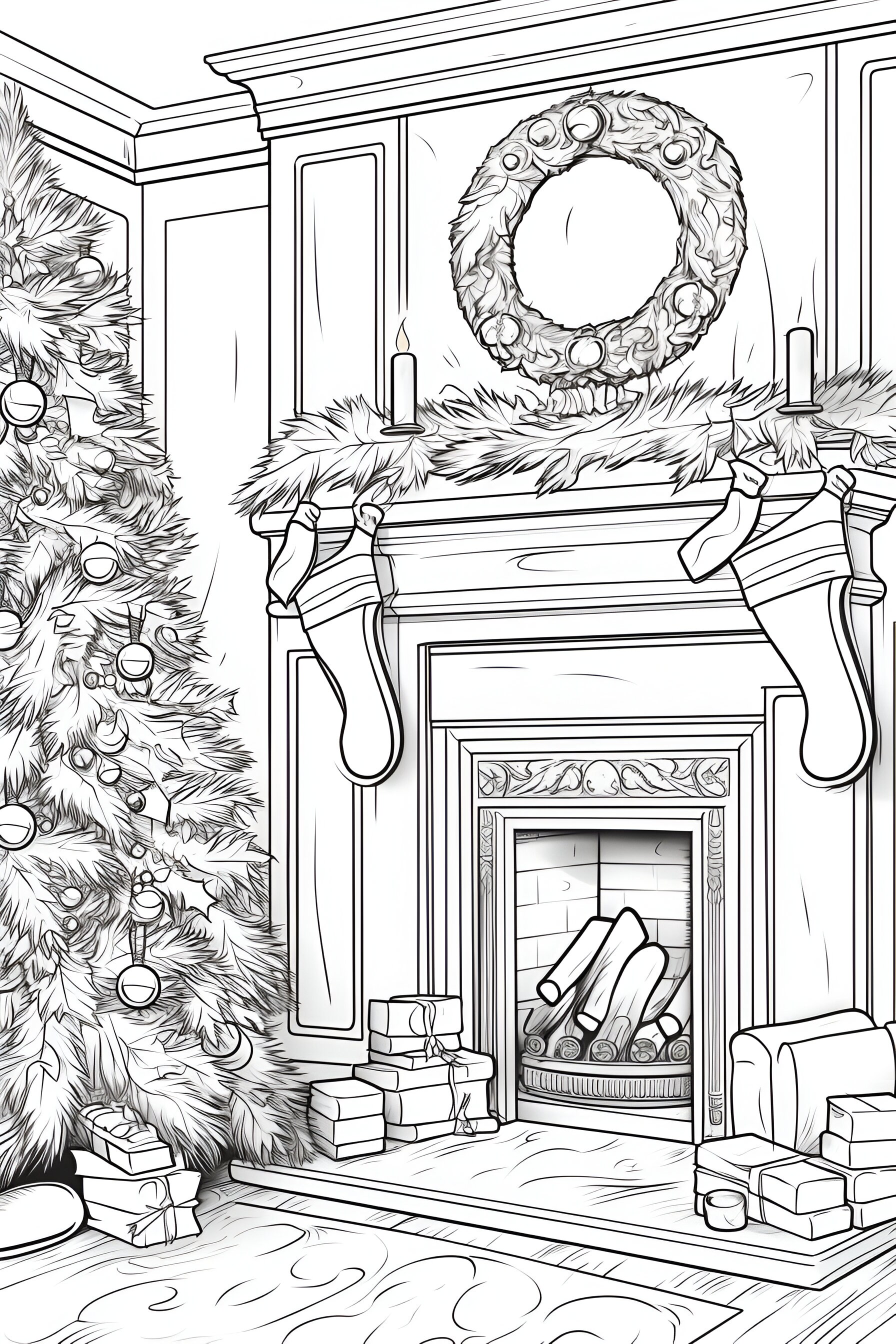 100 Pages Christmas PDF Coloring Book Printable Xmas Santa Etsy France