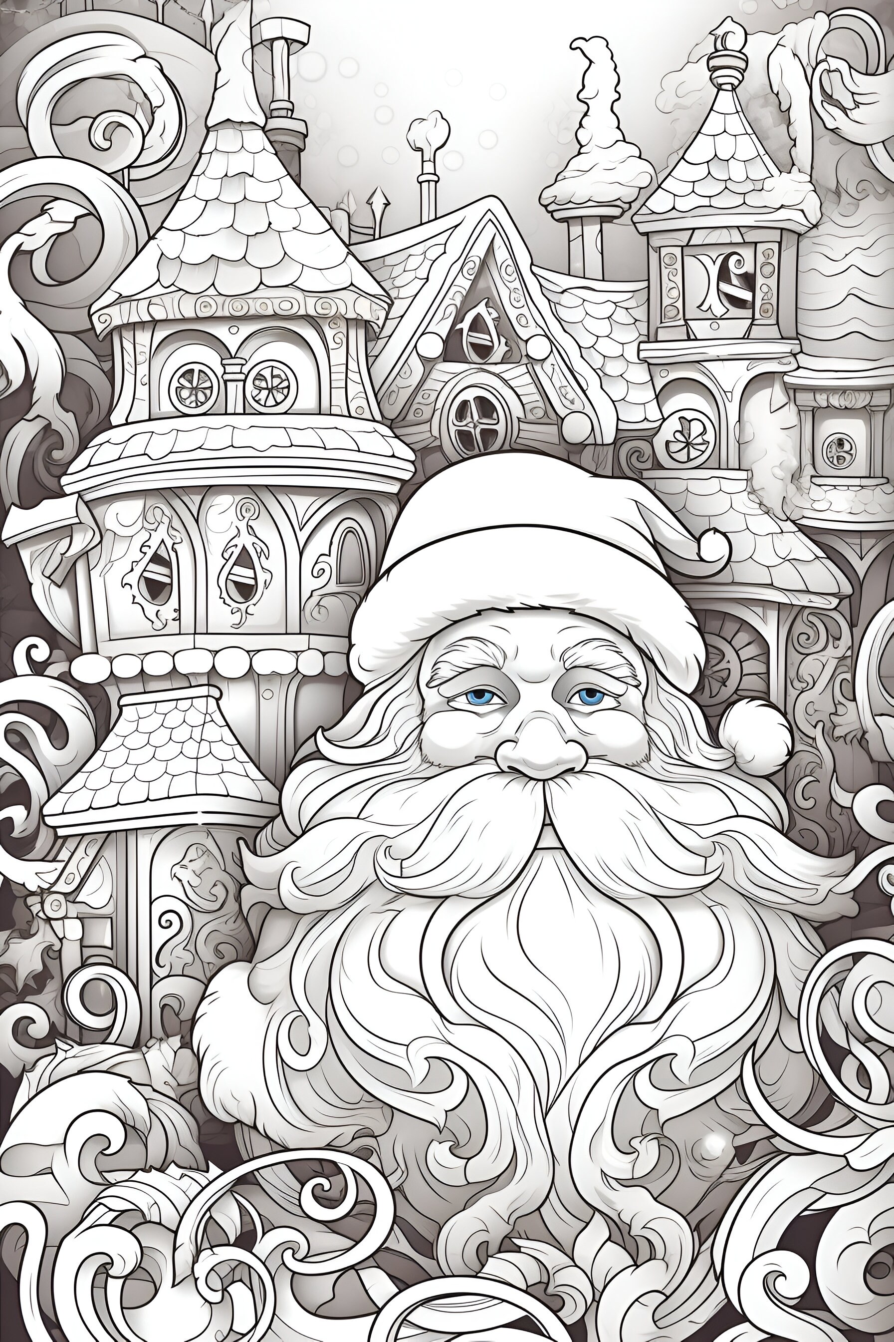 100 Pages Christmas PDF Coloring Book Printable Xmas Santa Etsy France