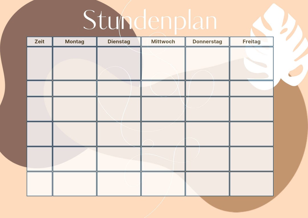 Stundenplan Vorlage Blumen Boho Stundenplan Vorlage Stundenplan | My ...