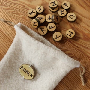 Runes Futhark / Oracle made of beech