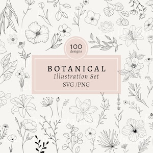100 Floral Svg Bundle | Botanical svg | Flower svg | Floral Svg | Plant svg | Cricut svg