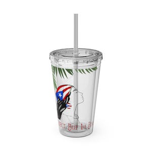 I’m Not Perfect But I’m Boricua Tumbler| Clear Puerto Rican Pride Cup | Fun Latin Drinkware Gift for Boricua Friends & Family| Puerto Rico
