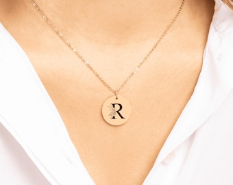"Personalisierte Initial "R" Halskette - Gold, Roségold oder Edelstahl