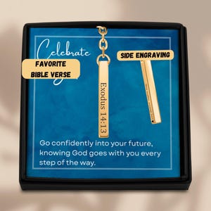 Faith Graduation Gift Keychain with Bible Verse – Personalized Christian Gift for Her or Him | Spiritual Scripture Jewelry Keepsake