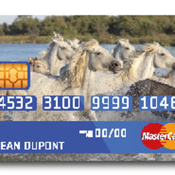 Sticker pour Carte Bancaire Chevaux de Camargue