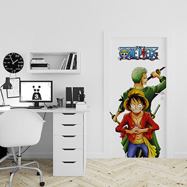 Stickers autocollant Poster de porte adhésif One Piece