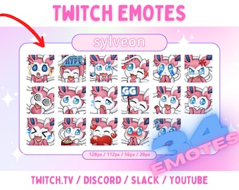 Sylveon Eevee - Twitch と Discord 用のエモート パック