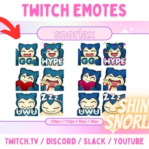 Snorlax - Cute Twitch & Discord Emotes Pack