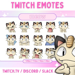 Meow - Cute Twitch & Discord Emotes Pack