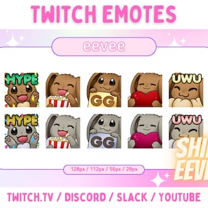 Eevee - Cute Twitch & Discord Emotes Pack