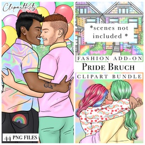 Complemento Pride Brunch Fashion People, LGBTQ+ PNG, Gráficos de matrimonio gay, Sublimación orgullosa, Rainbow Mardi Gras Cricut, Igualdad Trans